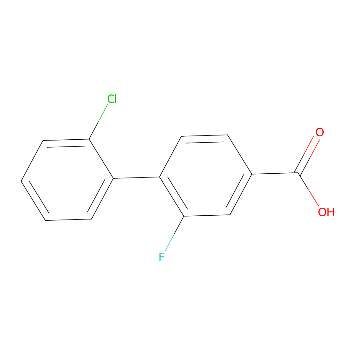 4-(2-Chlorophenyl)-3-fluorobenzoic acid molecular structure, CAS 1261933-39-4