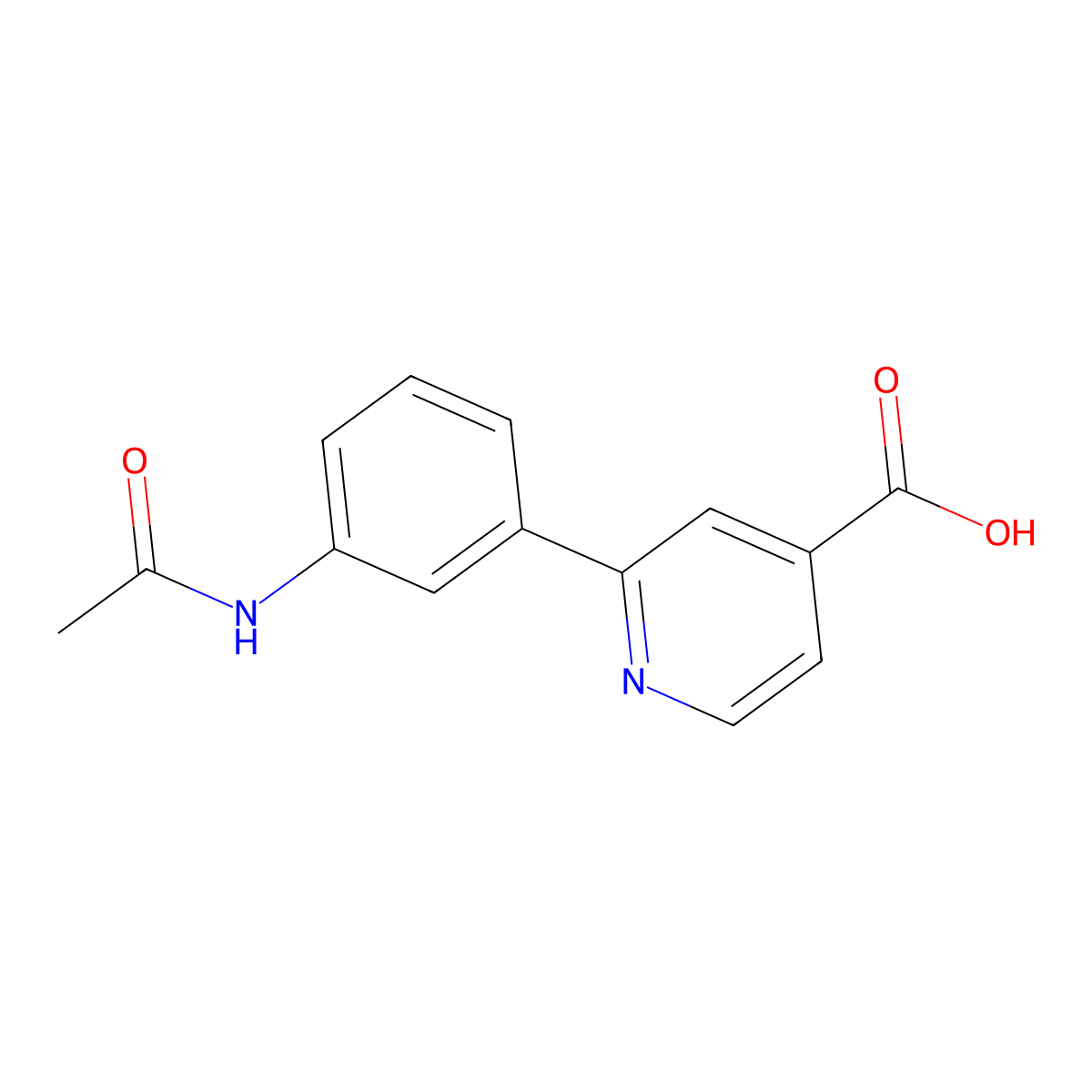 2-(3-Acetamidophenyl)pyridine-4-carboxylic acid molecular structure, CAS 1261933-42-9