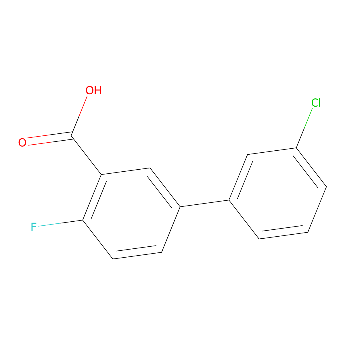 5-(3-Chlorophenyl)-2-fluorobenzoic acid molecular structure, CAS 1261933-47-4