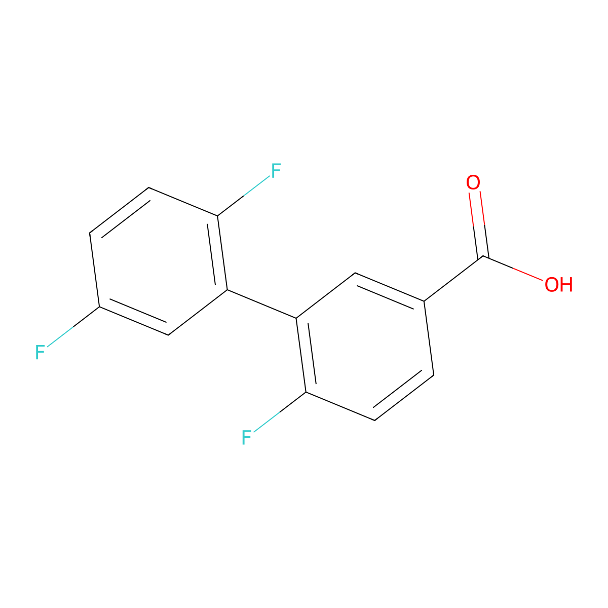 3-(2,5-Difluorophenyl)-4-fluorobenzoic acid molecular structure, CAS 1261933-57-6