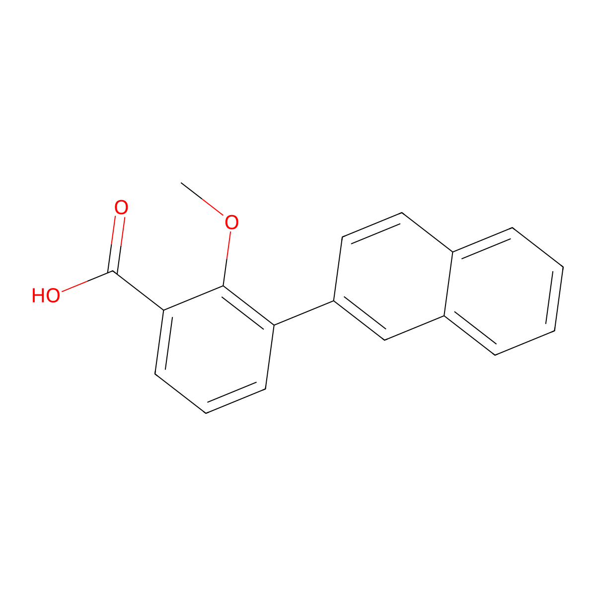2-Methoxy-3-(naphthalen-2-YL)benzoic acid molecular structure, CAS 1261933-62-3