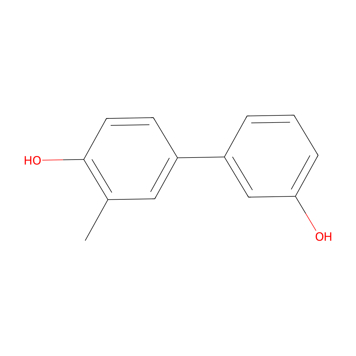 4-(3-Hydroxyphenyl)-2-methylphenol molecular structure, CAS 1261933-66-7