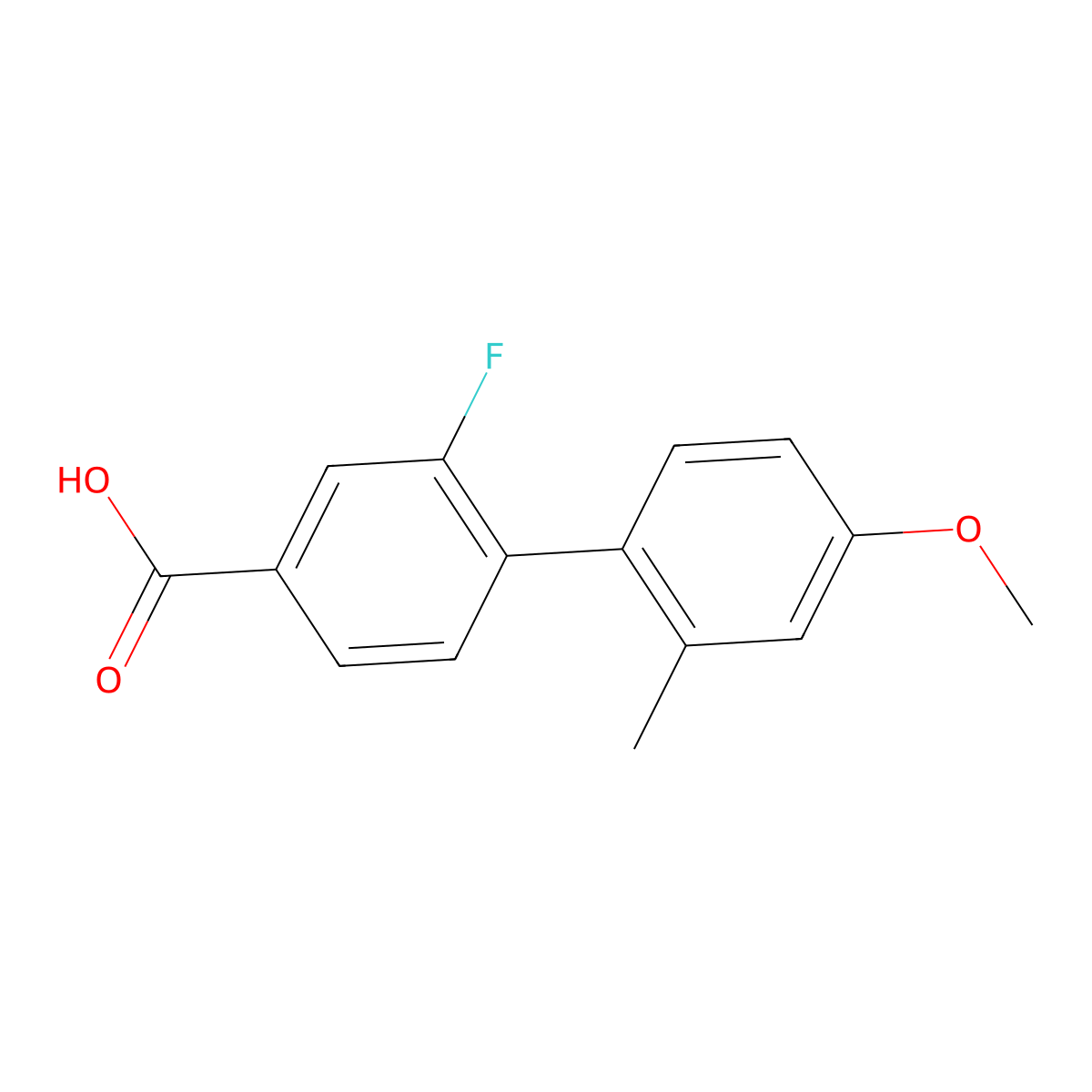 3-Fluoro-4-(4-methoxy-2-methylphenyl)benzoic acid molecular structure, CAS 1261933-85-0