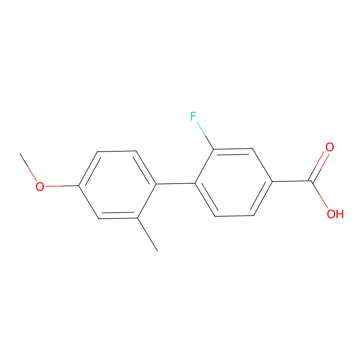 3-Fluoro-4-(4-methoxy-2-methylphenyl)benzoic acid molecular structure, CAS 1261933-85-0