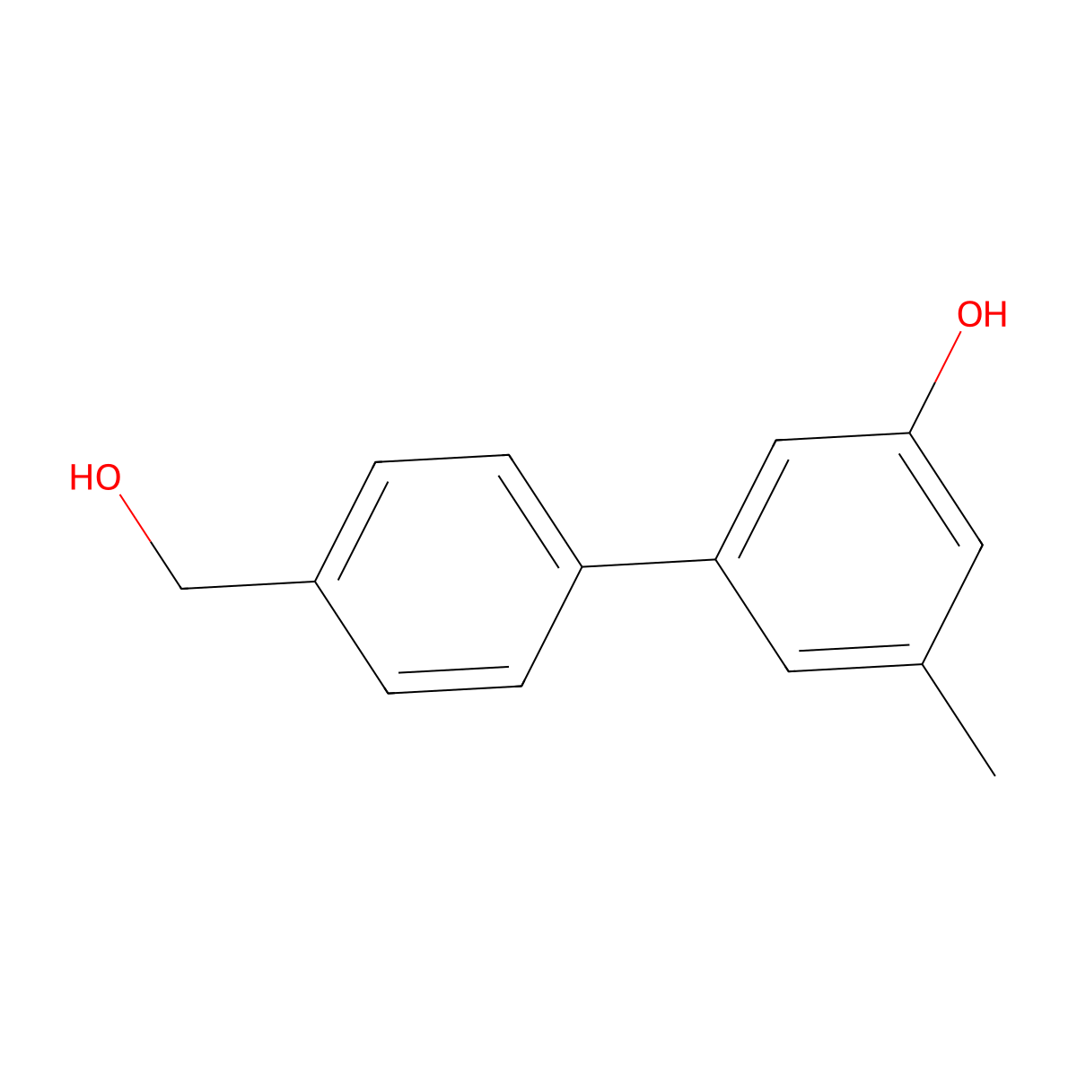 5-(4-Hydroxymethylphenyl)-3-methylphenol molecular structure, CAS 1261933-86-1