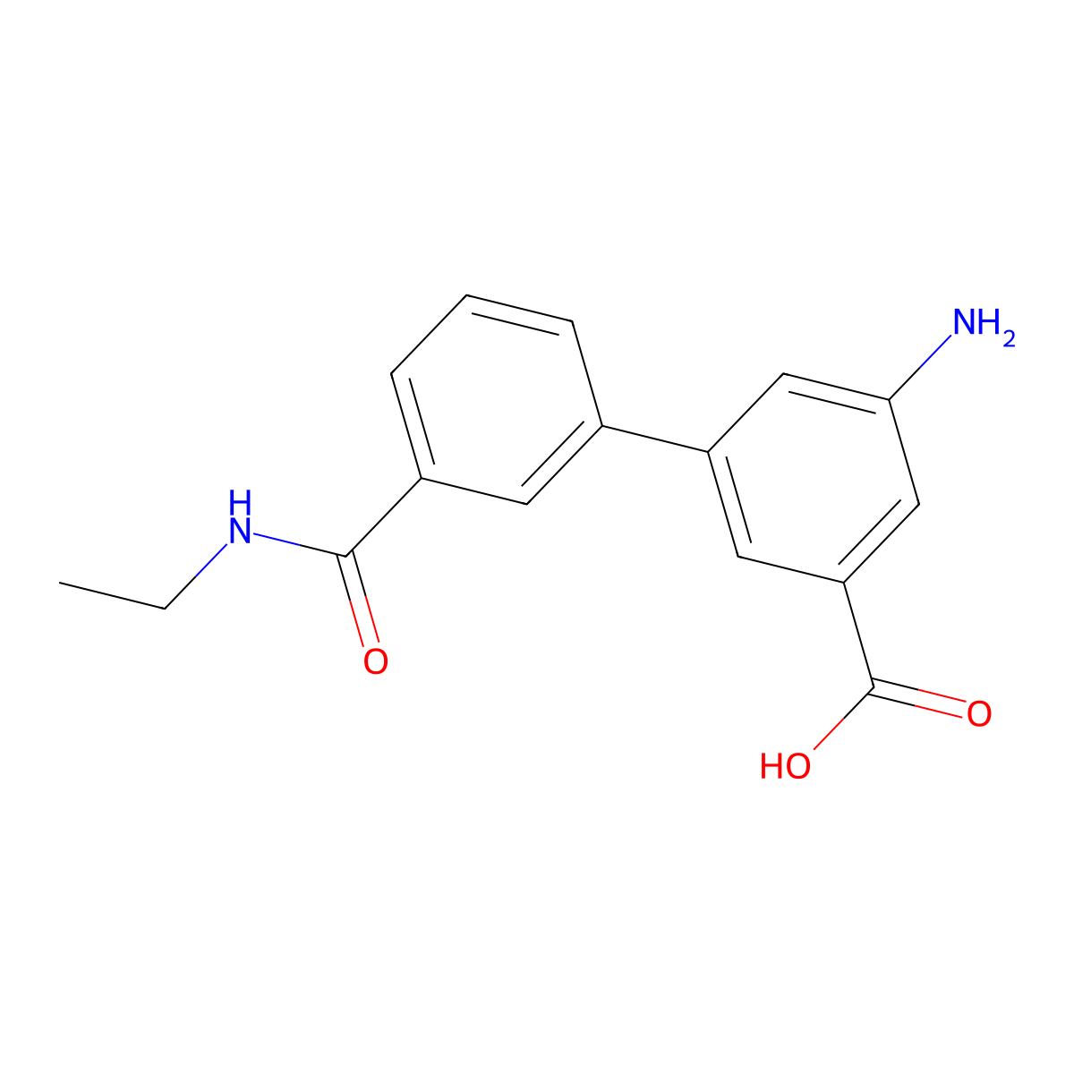 3-Amino-5-[3-(N-ethylaminocarbonyl)phenyl]benzoic acid molecular structure, CAS 1261933-87-2