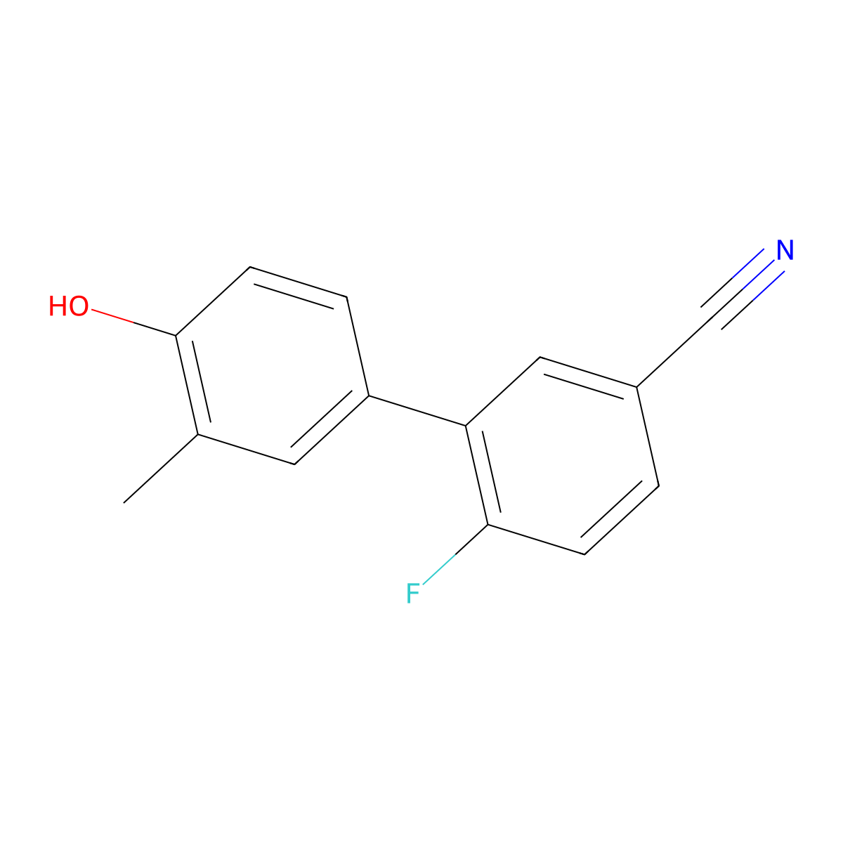4-(5-Cyano-2-fluorophenyl)-2-methylphenol molecular structure, CAS 1261933-91-8