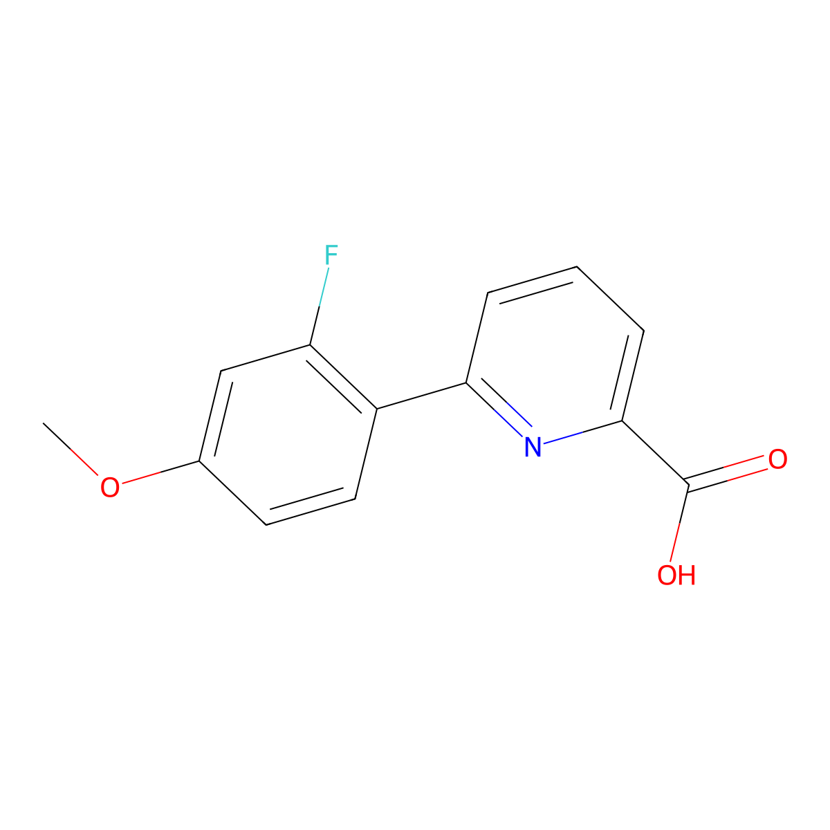 6-(2-Fluoro-4-methoxyphenyl)picolinic acid molecular structure, CAS 1261933-94-1
