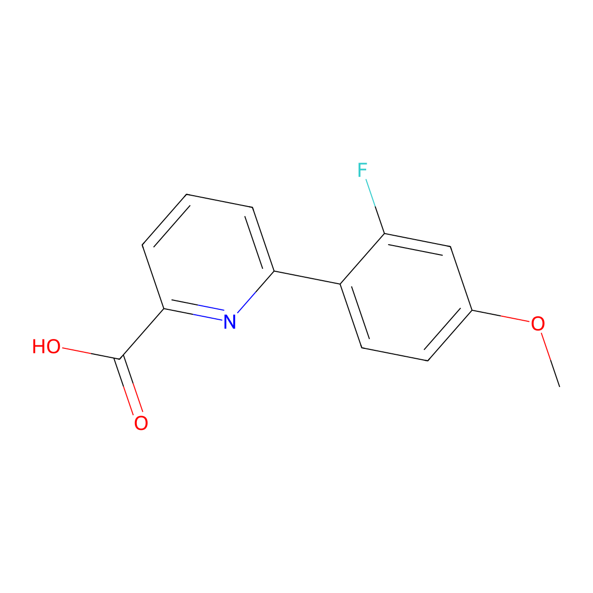 6-(2-Fluoro-4-methoxyphenyl)picolinic acid molecular structure, CAS 1261933-94-1