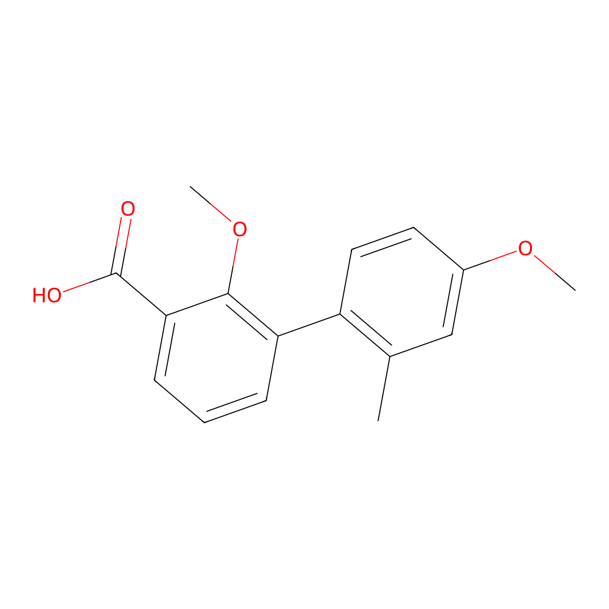 3-(4-Methoxy-2-methylphenyl)-2-methoxybenzoic acid molecular structure, CAS 1261933-98-5
