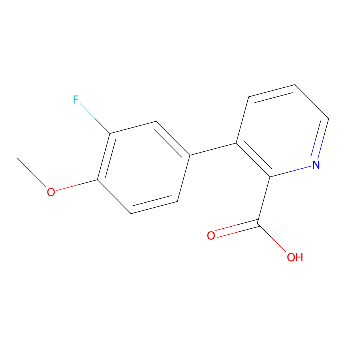 3-(3-Fluoro-4-methoxyphenyl)picolinic acid molecular structure, CAS 1261934-07-9
