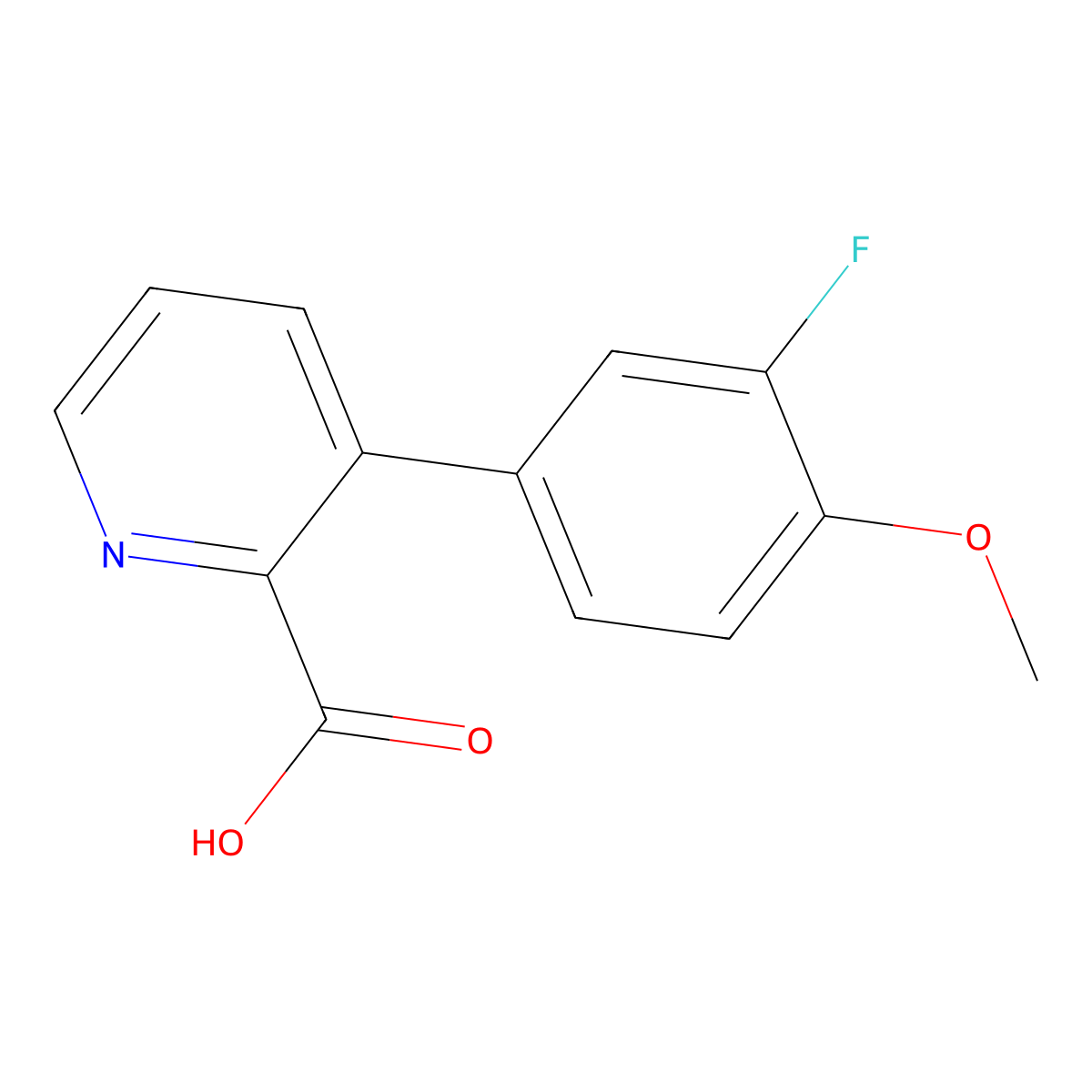 3-(3-Fluoro-4-methoxyphenyl)picolinic acid molecular structure, CAS 1261934-07-9