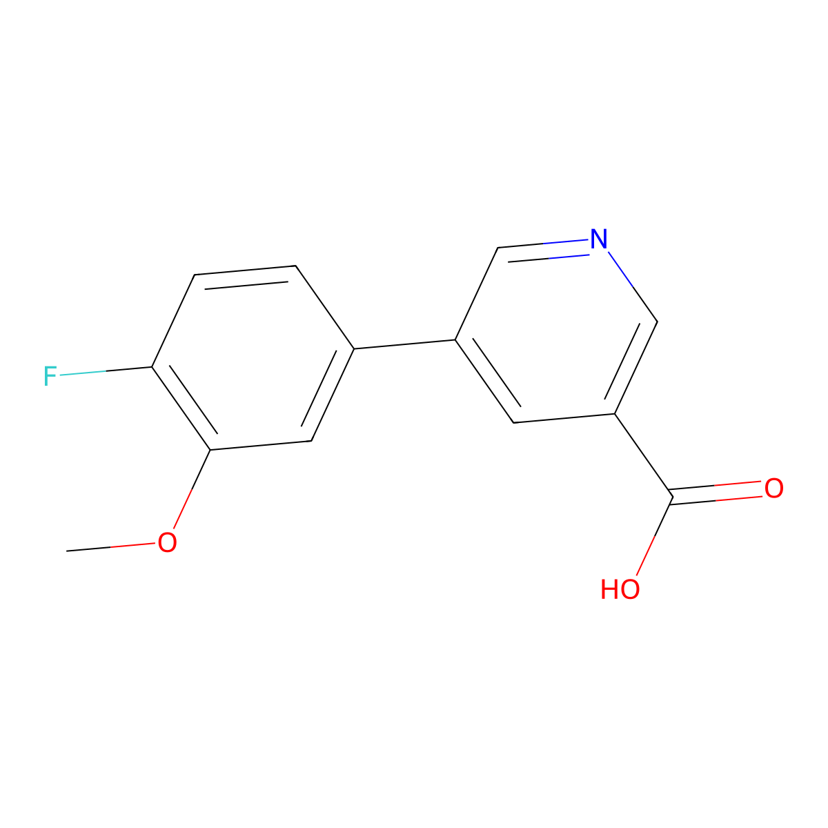 5-(4-Fluoro-3-methoxyphenyl)nicotinic acid molecular structure, CAS 1261934-09-1