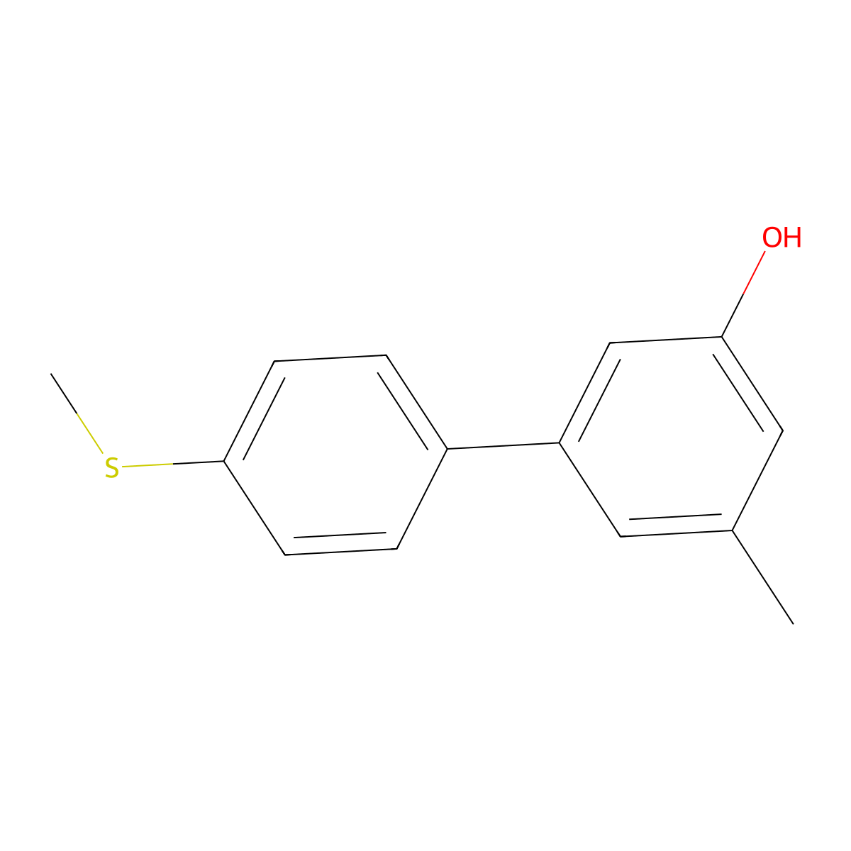 3-Methyl-5-(4-methylthiophenyl)phenol molecular structure, CAS 1261934-13-7