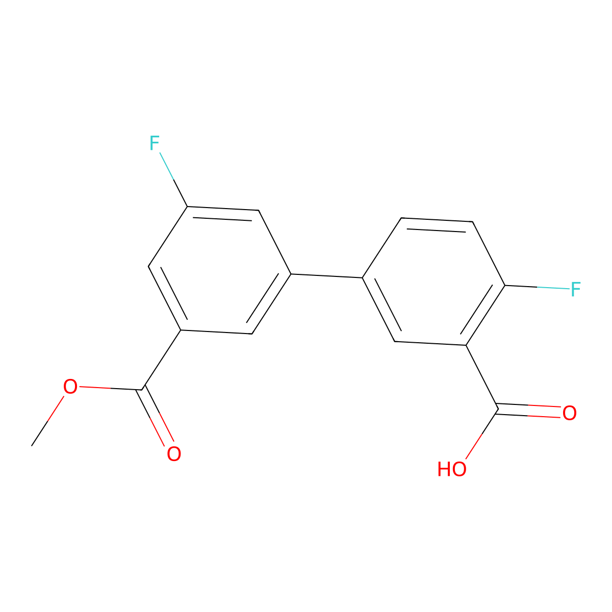 2-Fluoro-5-(3-fluoro-5-methoxycarbonylphenyl)benzoic acid molecular structure, CAS 1261934-14-8