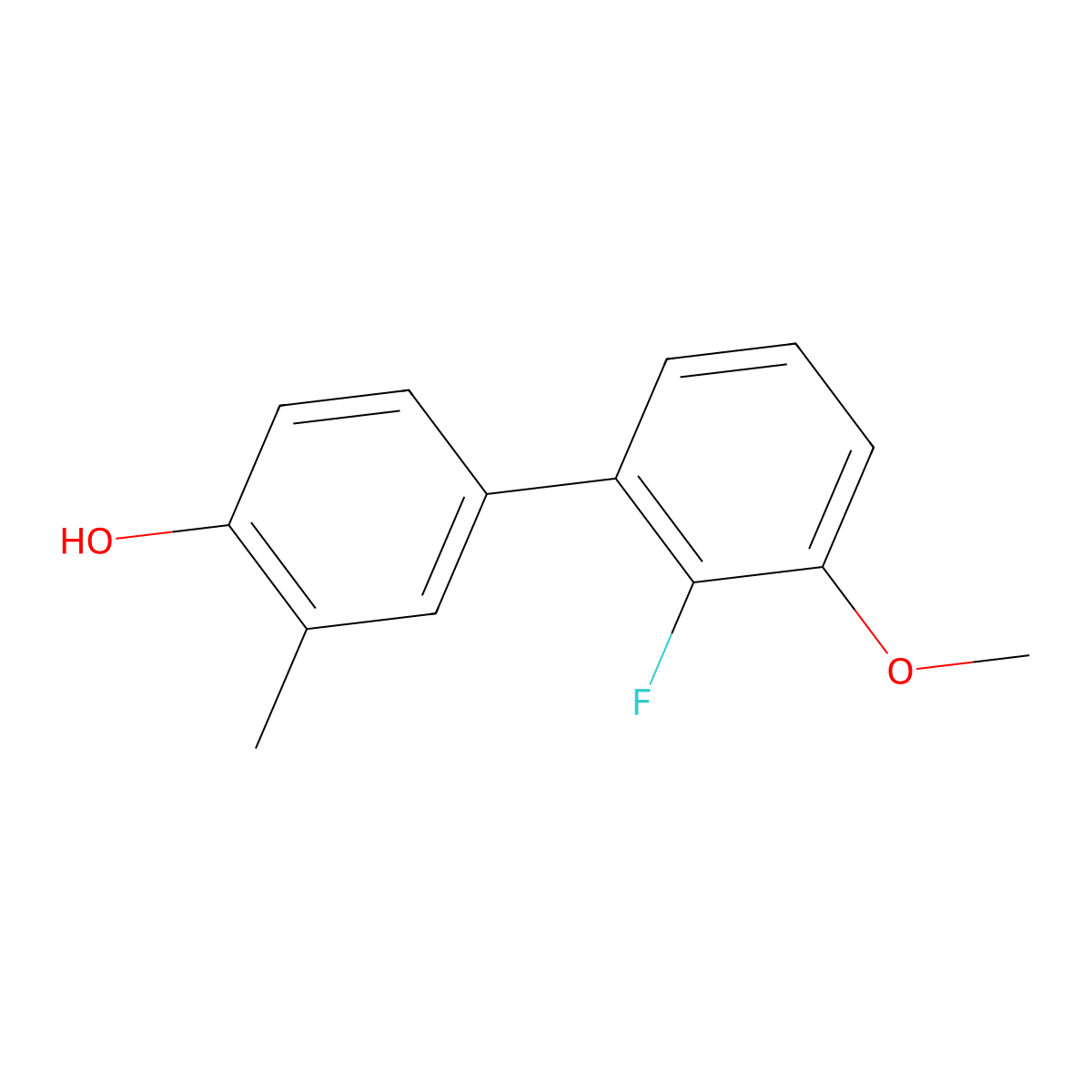 2'-Fluoro-3'-methoxy-3-methyl[1,1'-biphenyl]-4-ol molecular structure, CAS 1261934-17-1