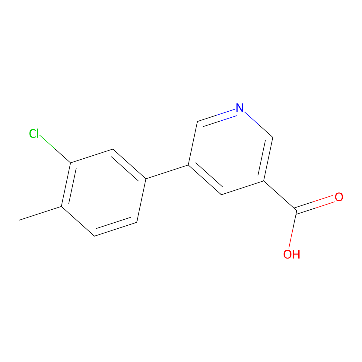 5-(3-Chloro-4-methylphenyl)nicotinic acid molecular structure, CAS 1261934-19-3