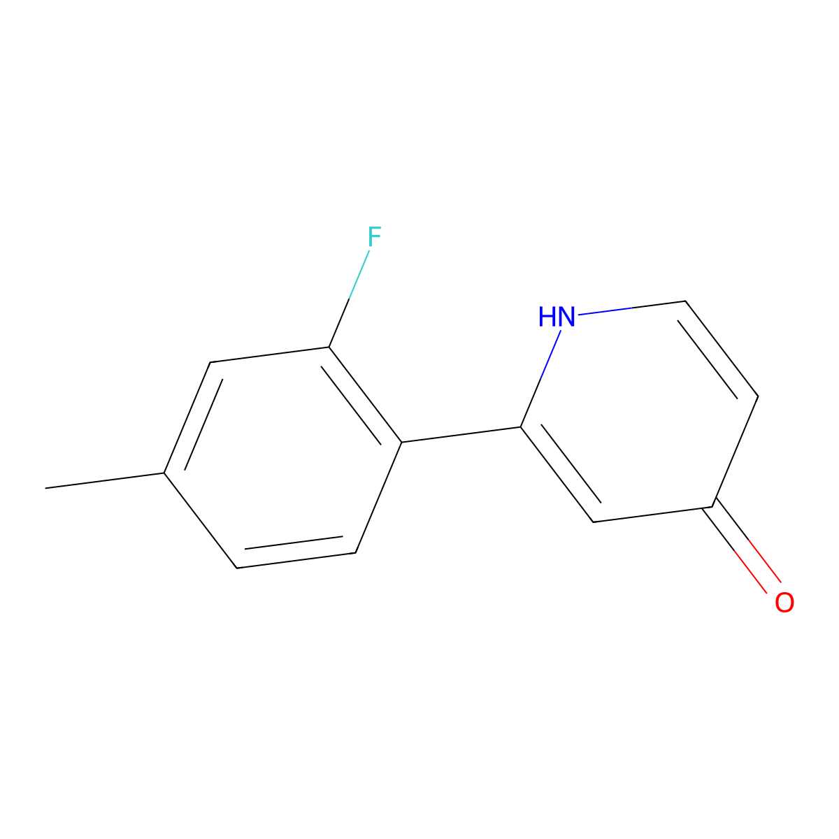 2-(2-Fluoro-4-methylphenyl)-4-hydroxypyridine molecular structure, CAS 1261934-43-3