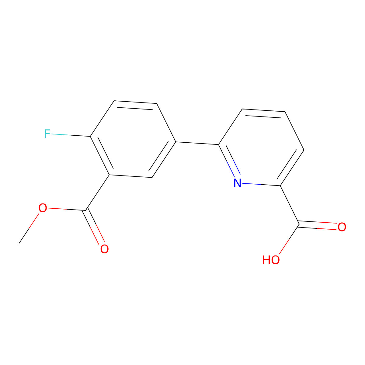 6-(4-Fluoro-3-methoxycarbonylphenyl)picolinic acid molecular structure, CAS 1261934-59-1