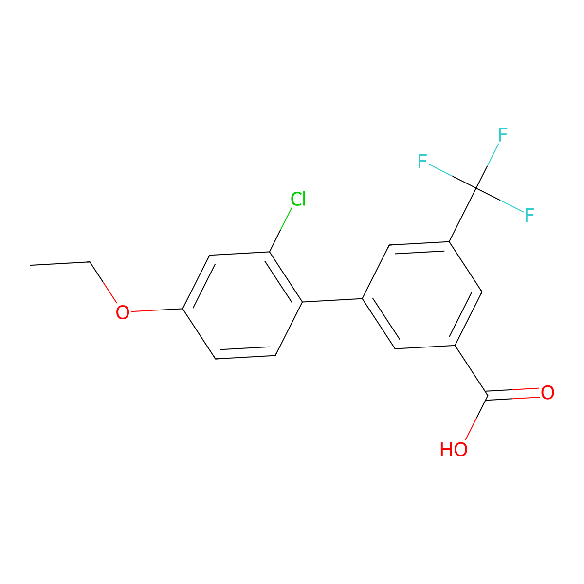 3-(2-Chloro-4-ethoxyphenyl)-5-trifluoromethylbenzoic acid molecular structure, CAS 1261934-63-7