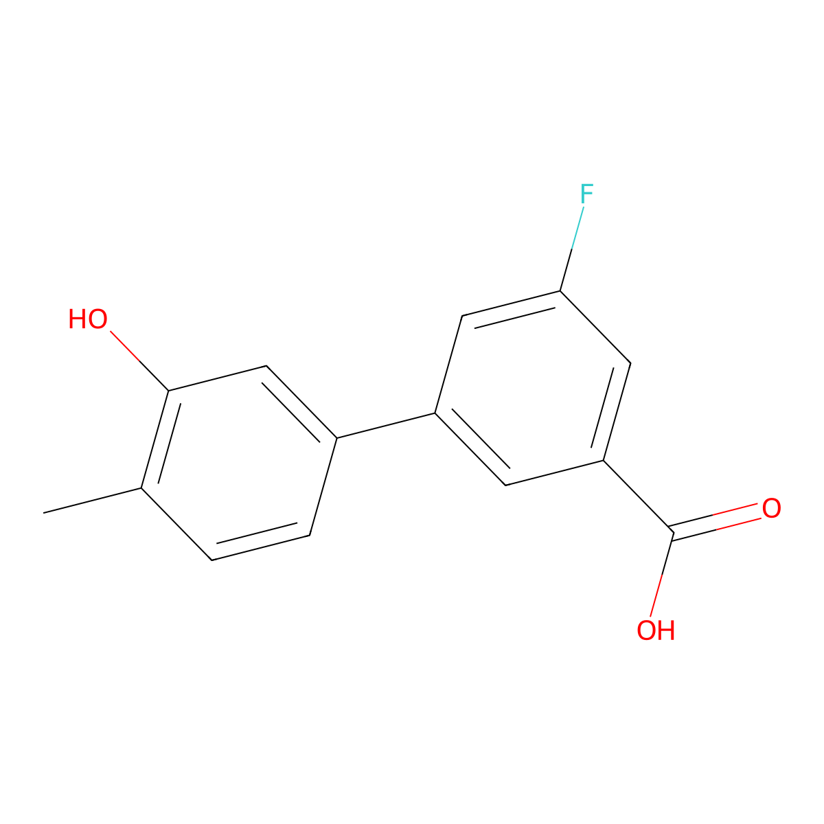 5-(3-Carboxy-5-fluorophenyl)-2-methylphenol molecular structure, CAS 1261934-65-9