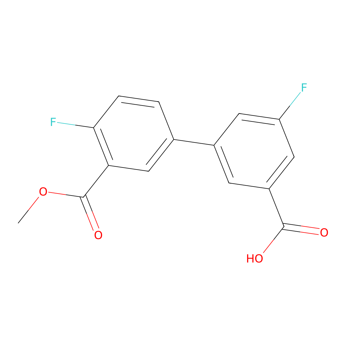 5-Fluoro-3-(4-fluoro-3-methoxycarbonylphenyl)benzoic acid molecular structure, CAS 1261934-68-2