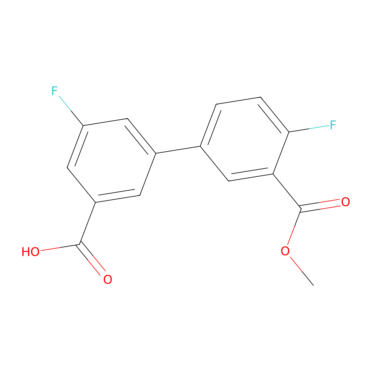 5-Fluoro-3-(4-fluoro-3-methoxycarbonylphenyl)benzoic acid molecular structure, CAS 1261934-68-2