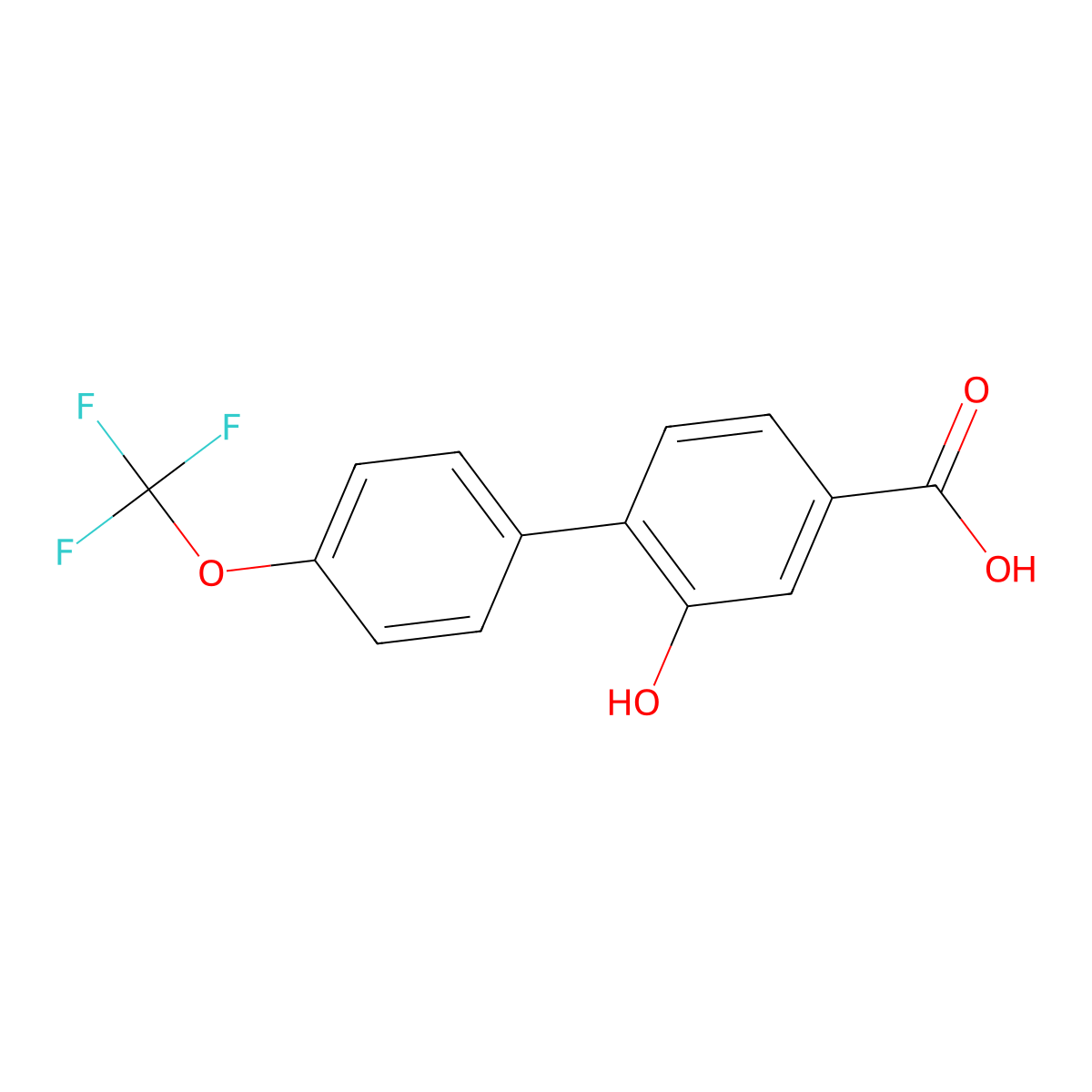 3-Hydroxy-4-(4-trifluoromethoxyphenyl)benzoic acid molecular structure, CAS 1261934-81-9