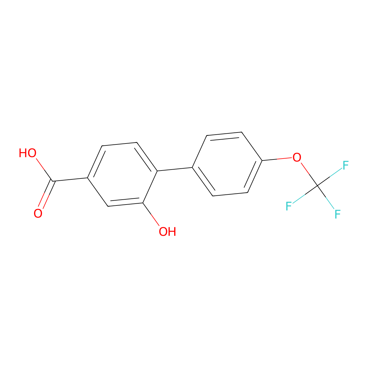 3-Hydroxy-4-(4-trifluoromethoxyphenyl)benzoic acid molecular structure, CAS 1261934-81-9