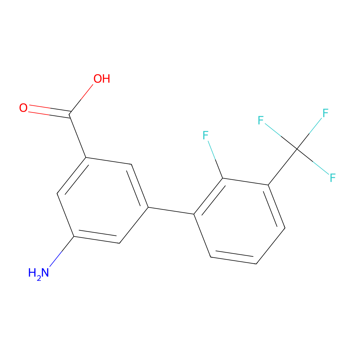 3-Amino-5-(2-fluoro-3-trifluoromethylphenyl)benzoic acid molecular structure, CAS 1261934-86-4