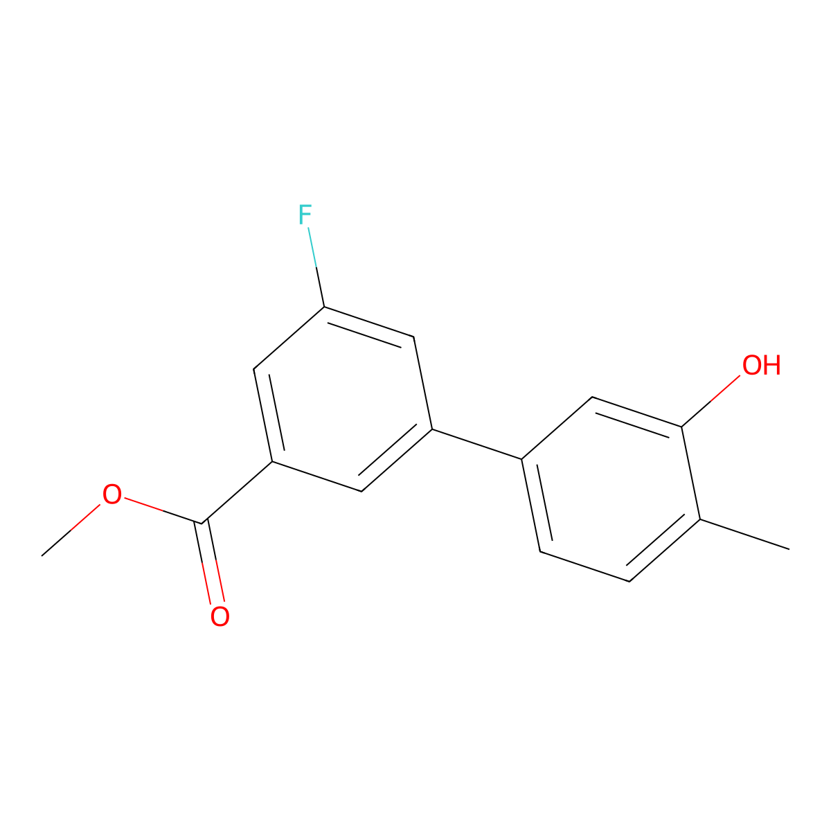 5-(3-Fluoro-5-methoxycarbonylphenyl)-2-methylphenol molecular structure, CAS 1261934-87-5