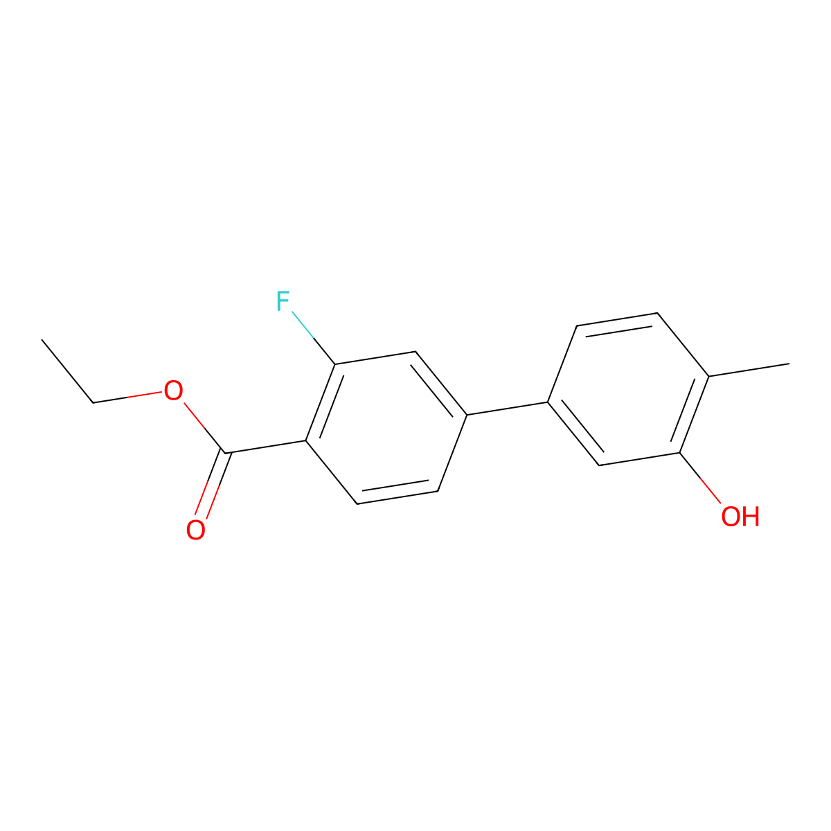 5-[4-(Ethoxycarbonyl)-3-fluorophenyl]-2-methylphenol molecular structure, CAS 1261934-99-9
