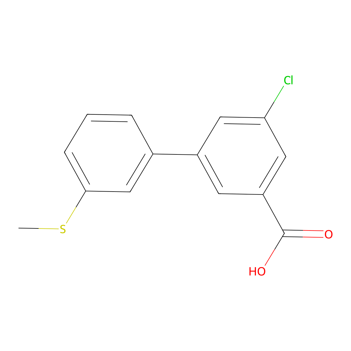 5-Chloro-3-(3-methylthiophenyl)benzoic acid molecular structure, CAS 1261935-02-7