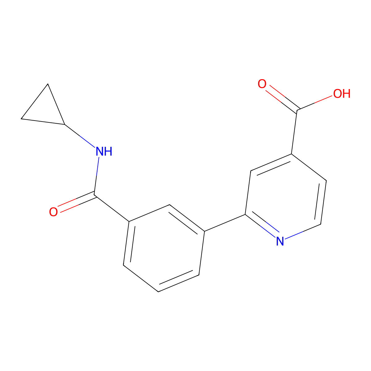 2-[3-(Cyclopropylcarbamoyl)phenyl]pyridine-4-carboxylic acid molecular structure, CAS 1261935-11-8