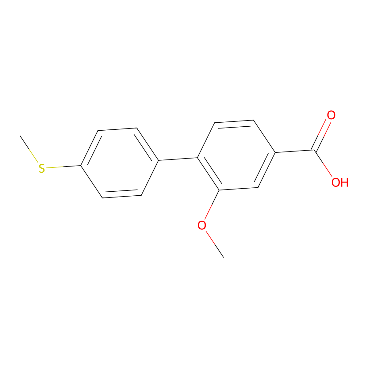 3-Methoxy-4-(4-methylthiophenyl)benzoic acid molecular structure, CAS 1261935-17-4