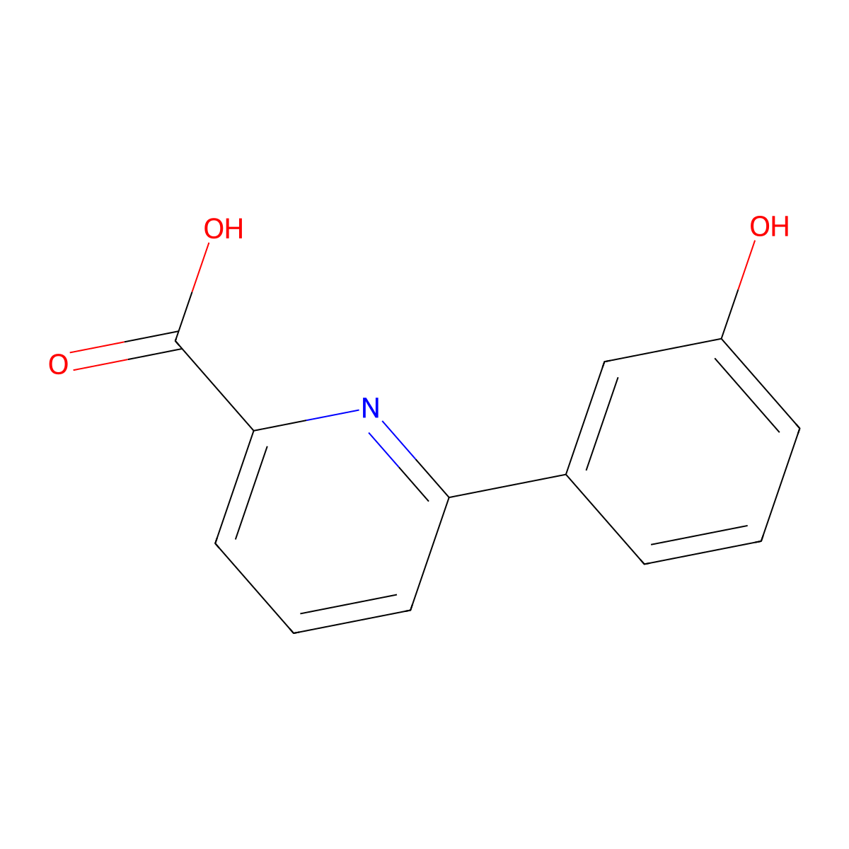 6-(3-Hydroxyphenyl)picolinic acid molecular structure, CAS 1261935-20-9