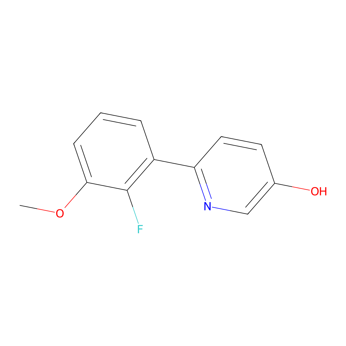 6-(2-Fluoro-3-methoxyphenyl)pyridin-3-ol molecular structure, CAS 1261935-22-1