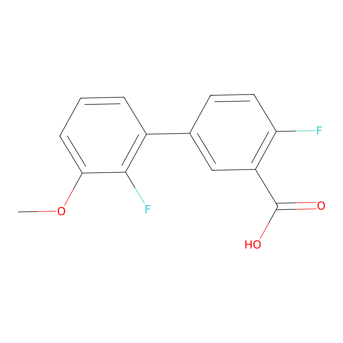 2-Fluoro-5-(2-fluoro-3-methoxyphenyl)benzoic acid molecular structure, CAS 1261935-27-6