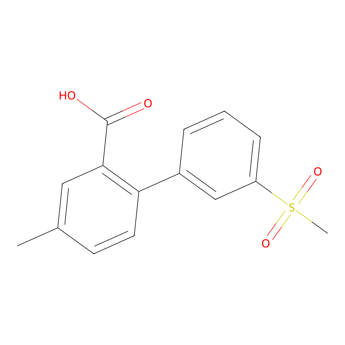 5-Methyl-2-(3-methylsulfonylphenyl)benzoic acid molecular structure, CAS 1261935-41-4