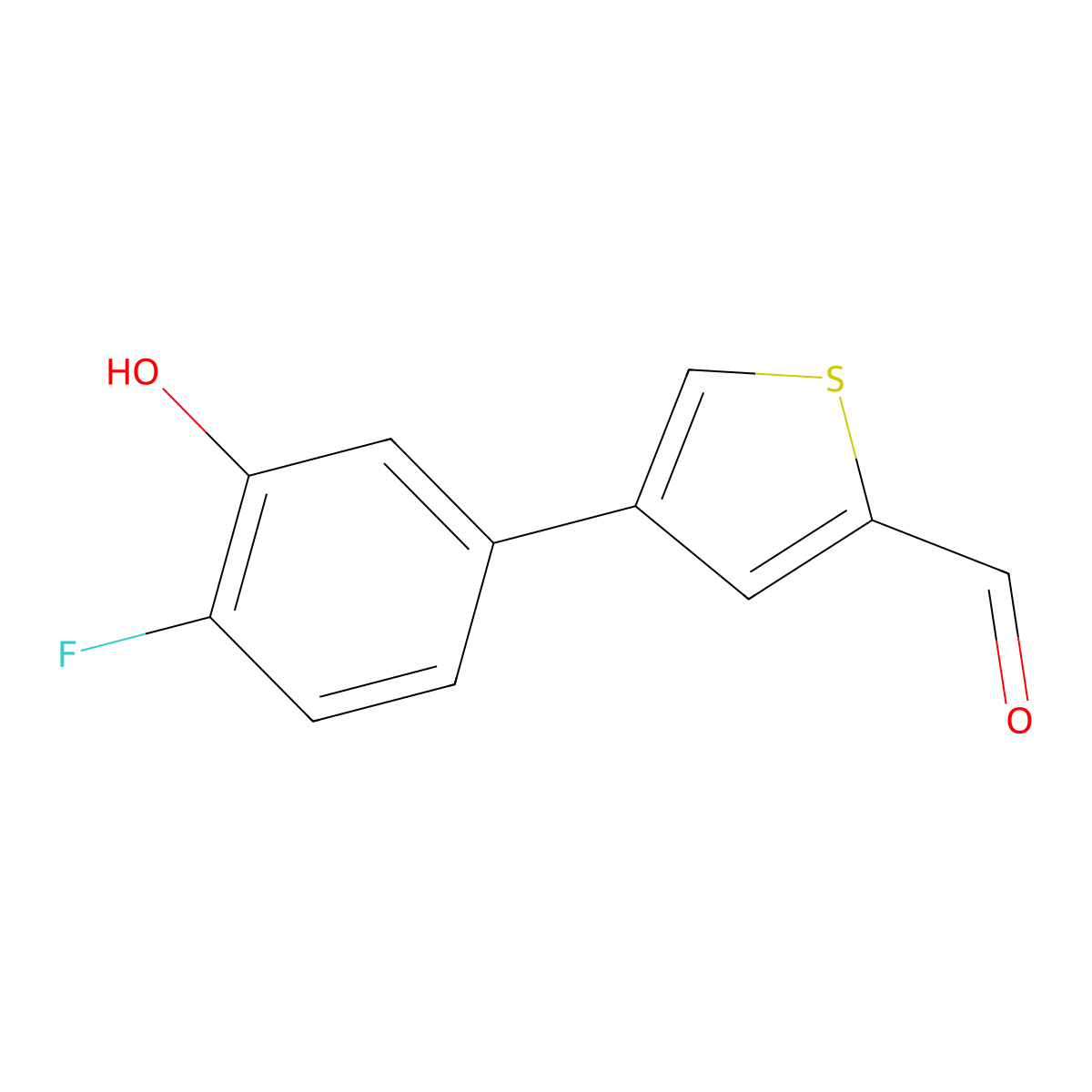 4-(4-Fluoro-3-hydroxyphenyl)thiophene-2-carbaldehyde molecular structure, CAS 1261935-42-5