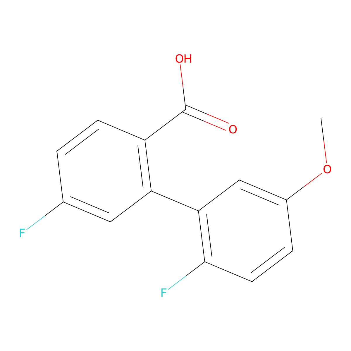 4-Fluoro-2-(2-fluoro-5-methoxyphenyl)benzoic acid molecular structure, CAS 1261935-46-9