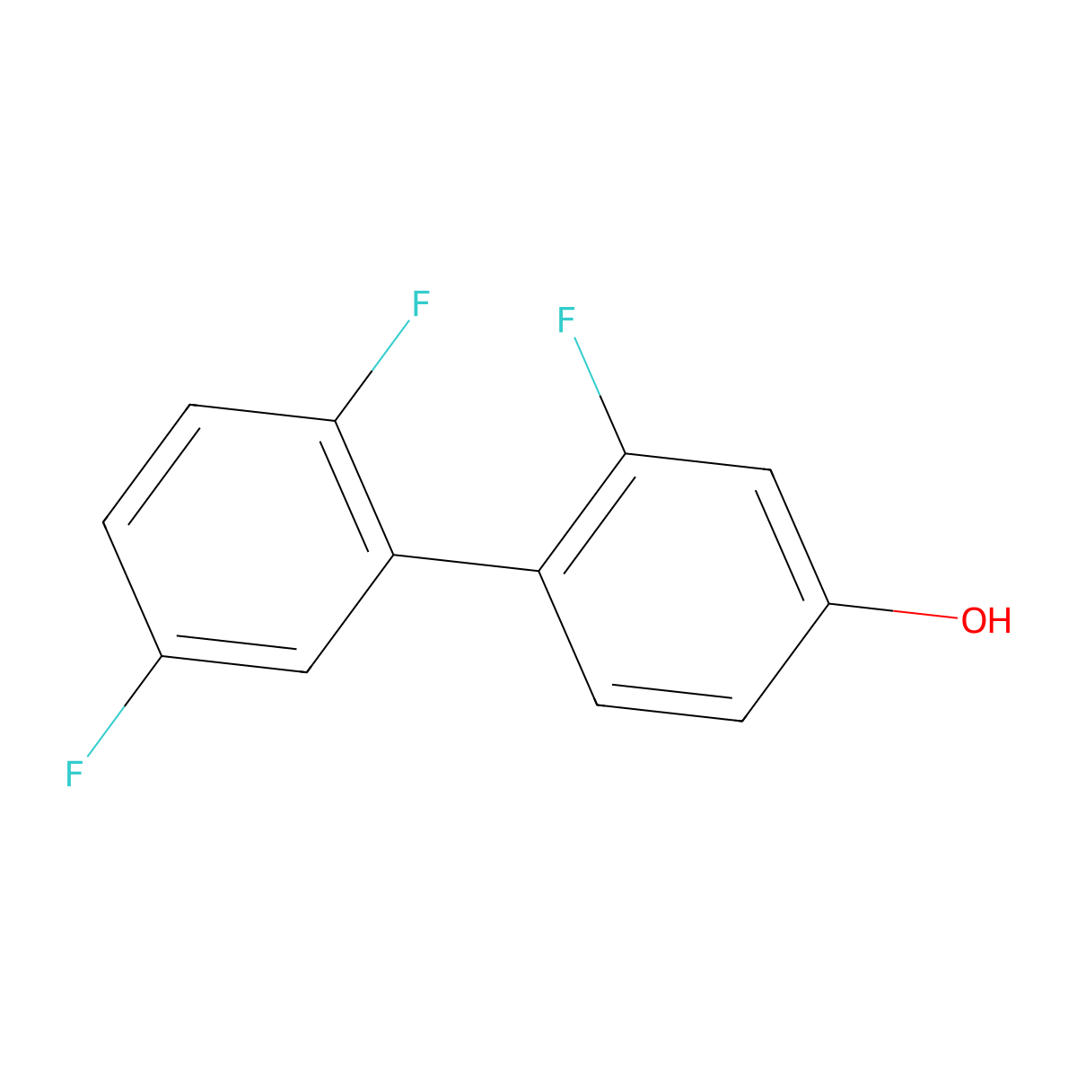 4-(2,5-Difluorophenyl)-3-fluorophenol molecular structure, CAS 1261935-54-9