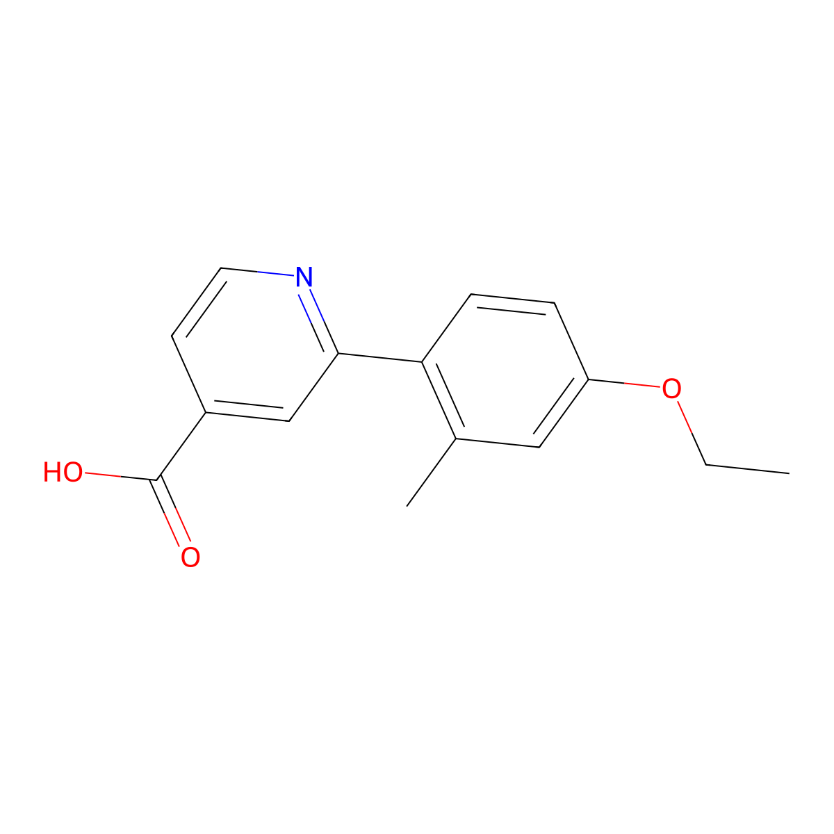 2-(4-Ethoxy-2-methylphenyl)isonicotinic acid molecular structure, CAS 1261935-56-1