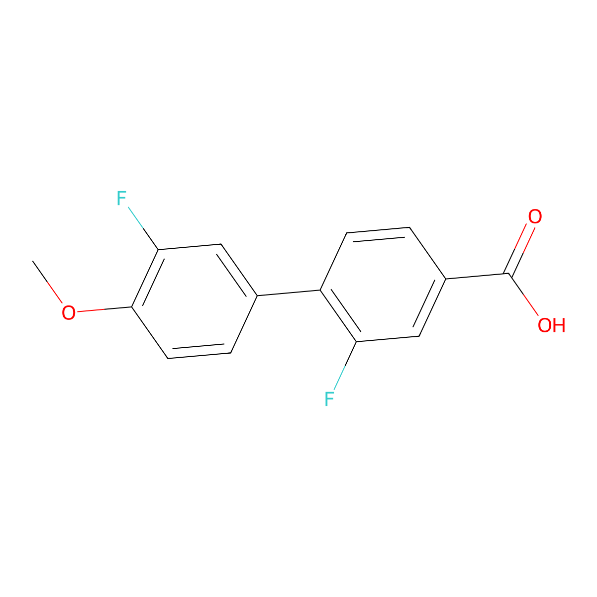 3-Fluoro-4-(3-fluoro-4-methoxyphenyl)benzoic acid molecular structure, CAS 1261935-60-7