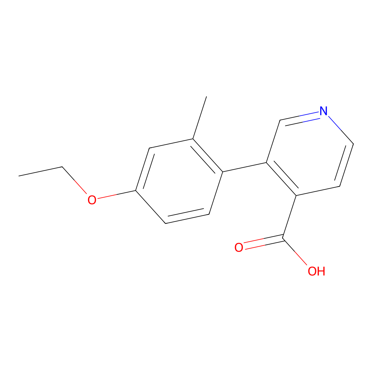 3-(4-Ethoxy-2-methylphenyl)isonicotinic acid molecular structure, CAS 1261935-61-8