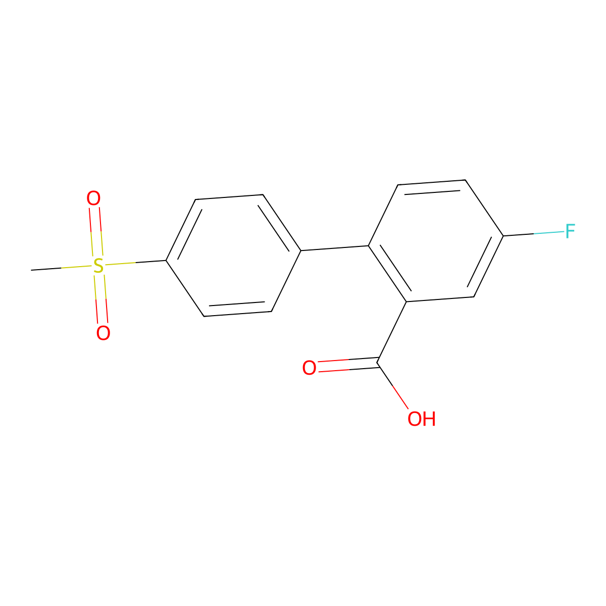 5-Fluoro-2-(4-methylsulfonylphenyl)benzoic acid molecular structure, CAS 1261935-94-7