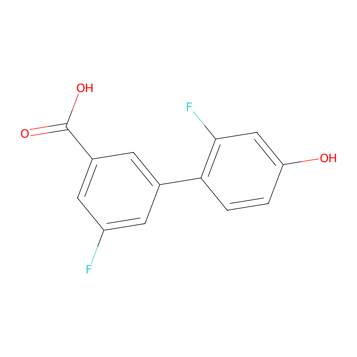 4-(3-Carboxy-5-fluorophenyl)-3-fluorophenol molecular structure, CAS 1261936-25-7