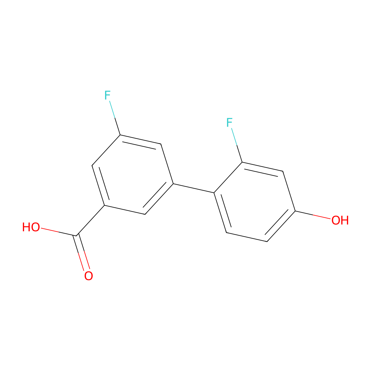 4-(3-Carboxy-5-fluorophenyl)-3-fluorophenol molecular structure, CAS 1261936-25-7