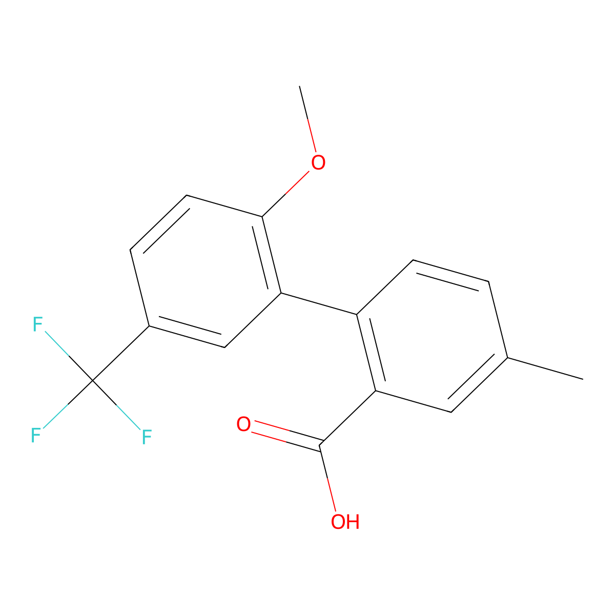 2-(2-Methoxy-5-trifluoromethylphenyl)-5-methylbenzoic acid molecular structure, CAS 1261936-45-1