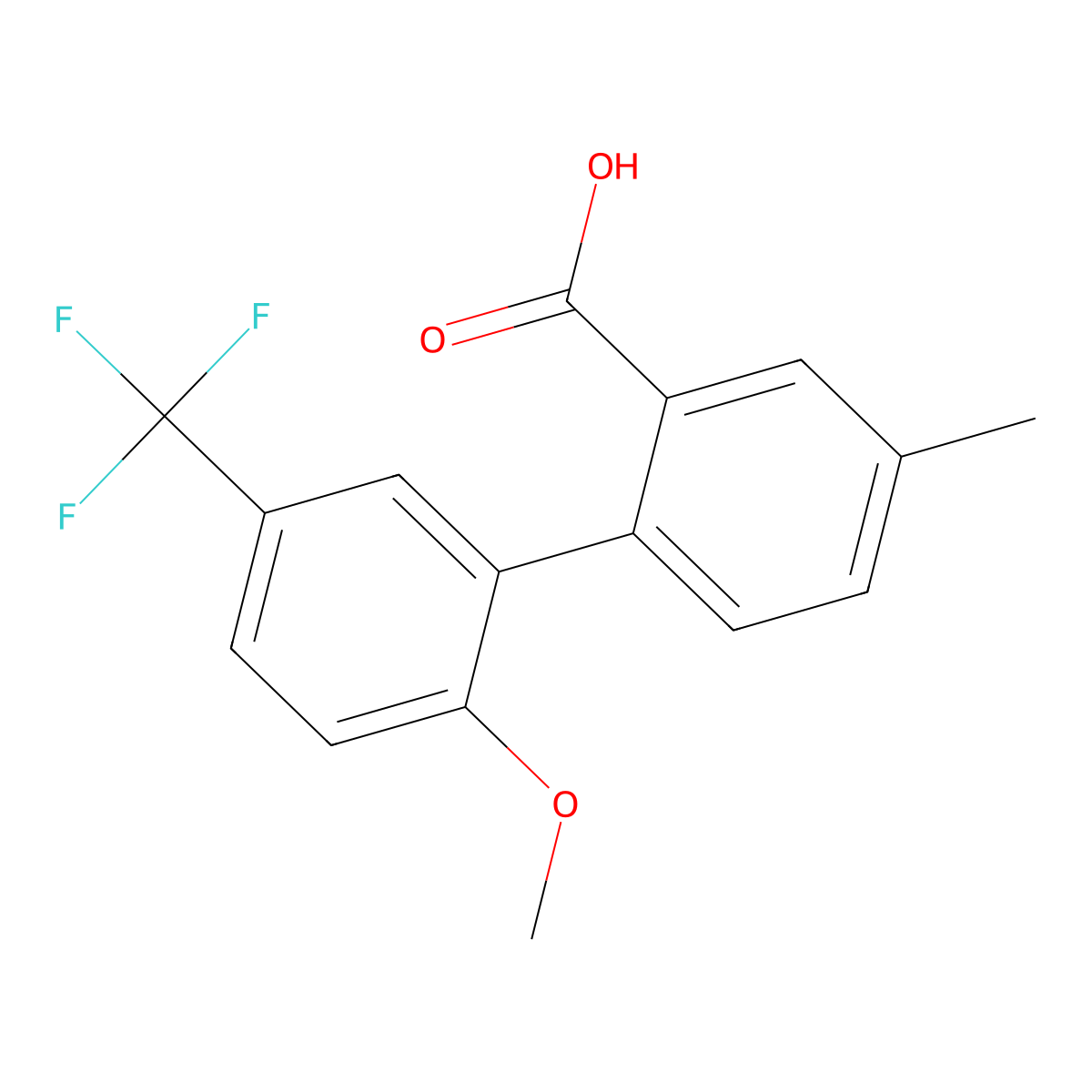 2-(2-Methoxy-5-trifluoromethylphenyl)-5-methylbenzoic acid molecular structure, CAS 1261936-45-1